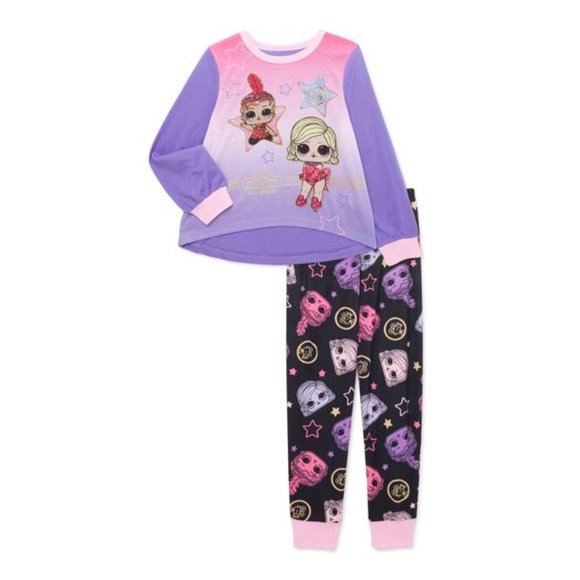 LOL Surprise Girls Long Sleeve Pajama, 2 piece set Purple NWT - Picture 1 of 1